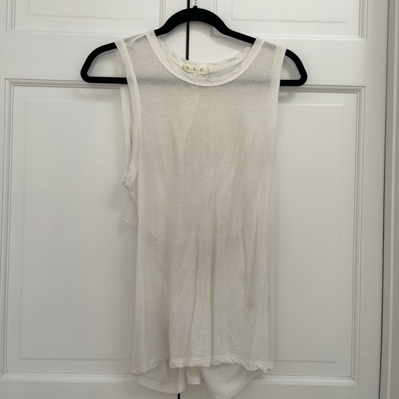 A.L.C Twisted Open Back White Tee - Picture 2 of 10